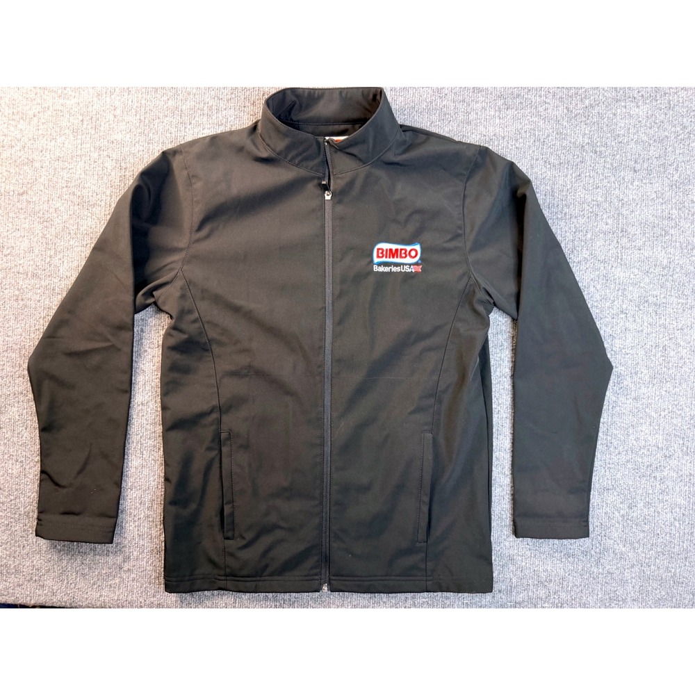 Team 365 Mens Small Black Softshell Jacket Bimbo Bakeries USA Workwear Full Zip